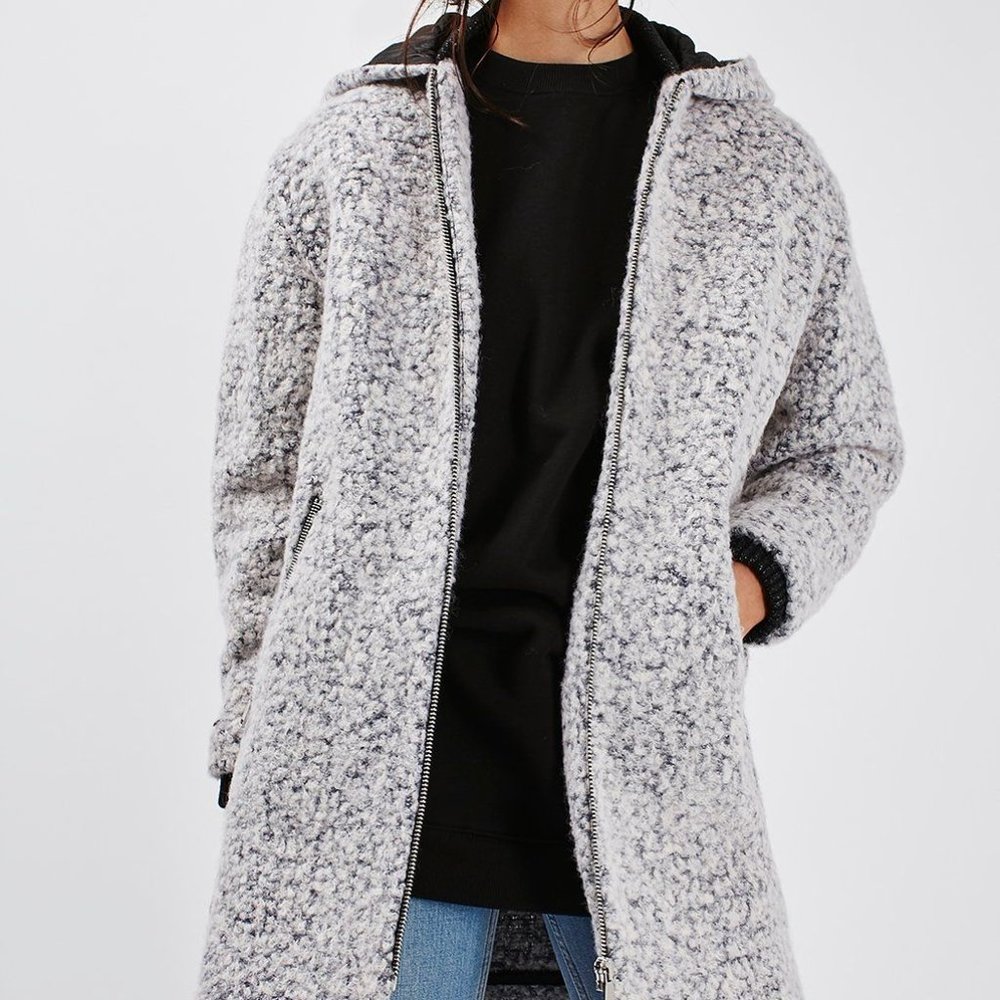 Salt and Pepper Wool Topshop Coat